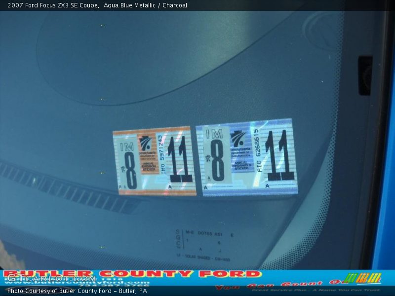 Aqua Blue Metallic / Charcoal 2007 Ford Focus ZX3 SE Coupe