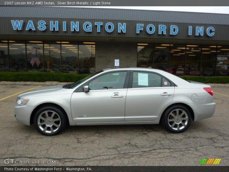 Silver Birch Metallic / Light Stone 2007 Lincoln MKZ AWD Sedan