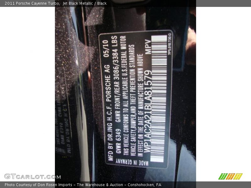 Jet Black Metallic / Black 2011 Porsche Cayenne Turbo