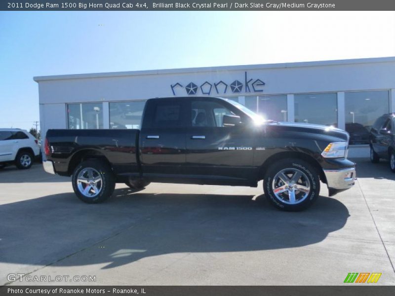 Brilliant Black Crystal Pearl / Dark Slate Gray/Medium Graystone 2011 Dodge Ram 1500 Big Horn Quad Cab 4x4