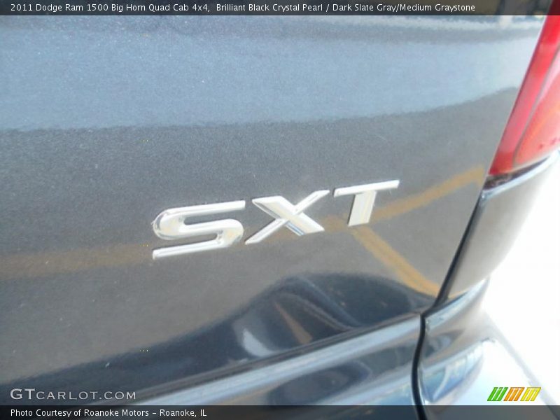 Brilliant Black Crystal Pearl / Dark Slate Gray/Medium Graystone 2011 Dodge Ram 1500 Big Horn Quad Cab 4x4