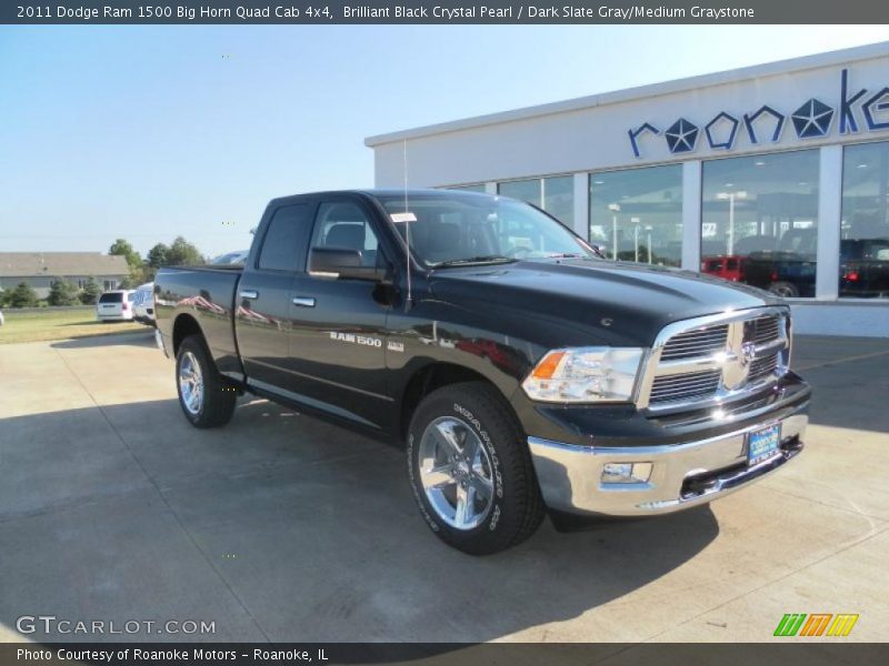 Brilliant Black Crystal Pearl / Dark Slate Gray/Medium Graystone 2011 Dodge Ram 1500 Big Horn Quad Cab 4x4