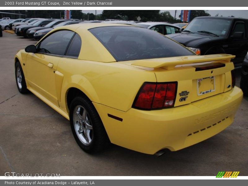 Zinc Yellow / Dark Charcoal 2003 Ford Mustang GT Coupe