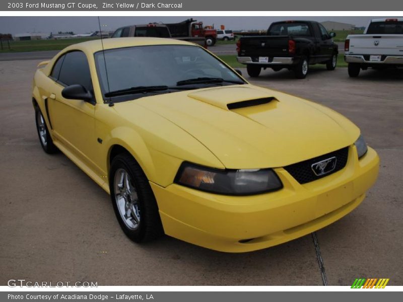 Zinc Yellow / Dark Charcoal 2003 Ford Mustang GT Coupe