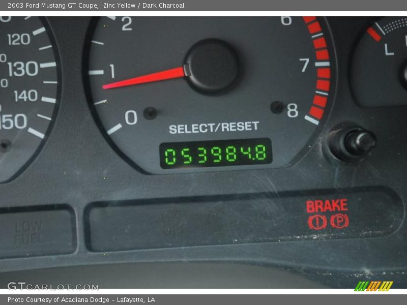Zinc Yellow / Dark Charcoal 2003 Ford Mustang GT Coupe