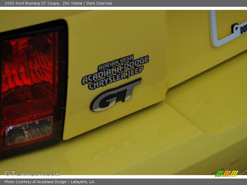 Zinc Yellow / Dark Charcoal 2003 Ford Mustang GT Coupe
