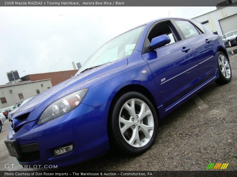 Aurora Blue Mica / Black 2008 Mazda MAZDA3 s Touring Hatchback