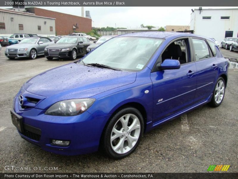 Aurora Blue Mica / Black 2008 Mazda MAZDA3 s Touring Hatchback