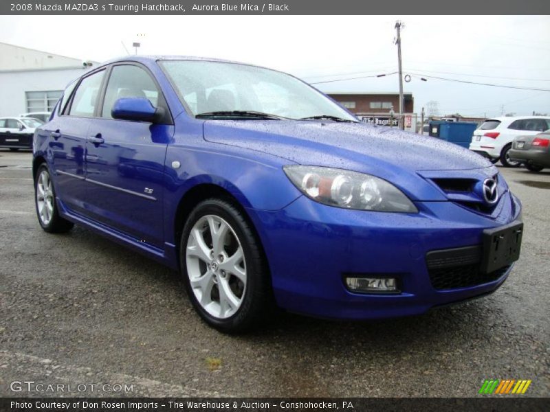 Aurora Blue Mica / Black 2008 Mazda MAZDA3 s Touring Hatchback
