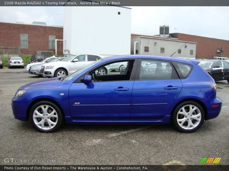 Aurora Blue Mica / Black 2008 Mazda MAZDA3 s Touring Hatchback