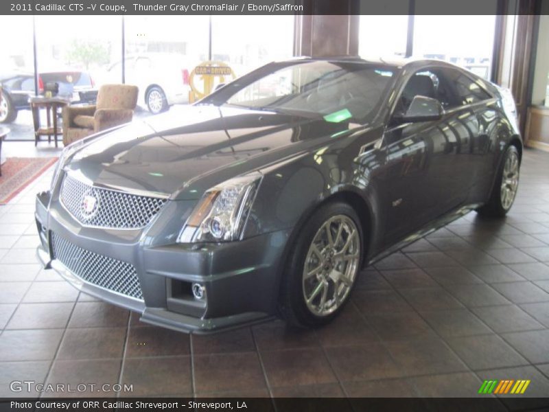 Thunder Gray ChromaFlair / Ebony/Saffron 2011 Cadillac CTS -V Coupe