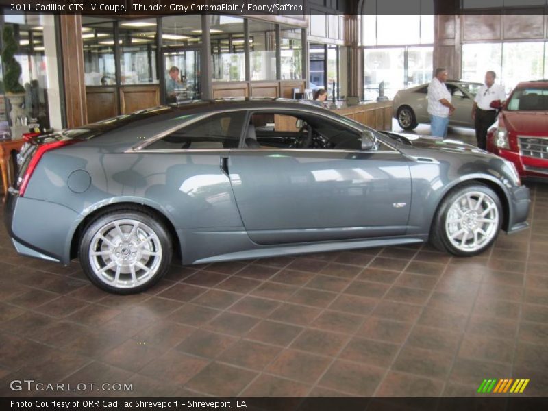 Thunder Gray ChromaFlair / Ebony/Saffron 2011 Cadillac CTS -V Coupe