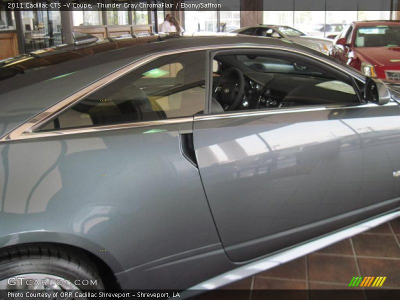 Thunder Gray ChromaFlair / Ebony/Saffron 2011 Cadillac CTS -V Coupe