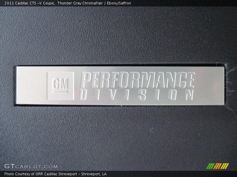 Thunder Gray ChromaFlair / Ebony/Saffron 2011 Cadillac CTS -V Coupe