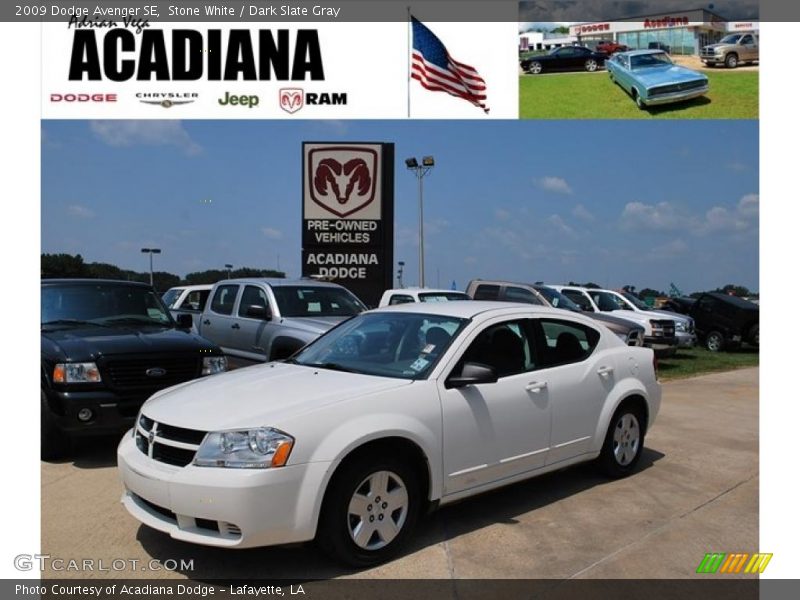 Stone White / Dark Slate Gray 2009 Dodge Avenger SE