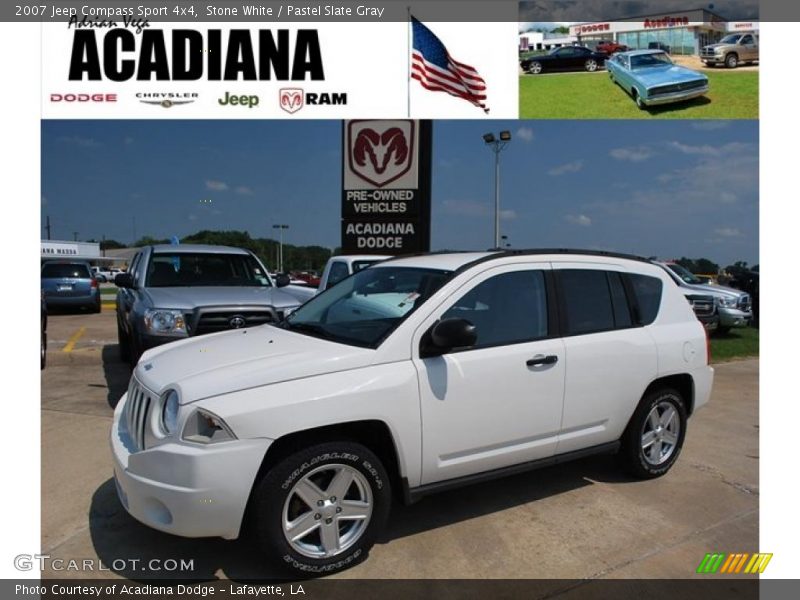 Stone White / Pastel Slate Gray 2007 Jeep Compass Sport 4x4