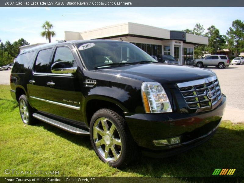 Black Raven / Cocoa/Light Cashmere 2007 Cadillac Escalade ESV AWD