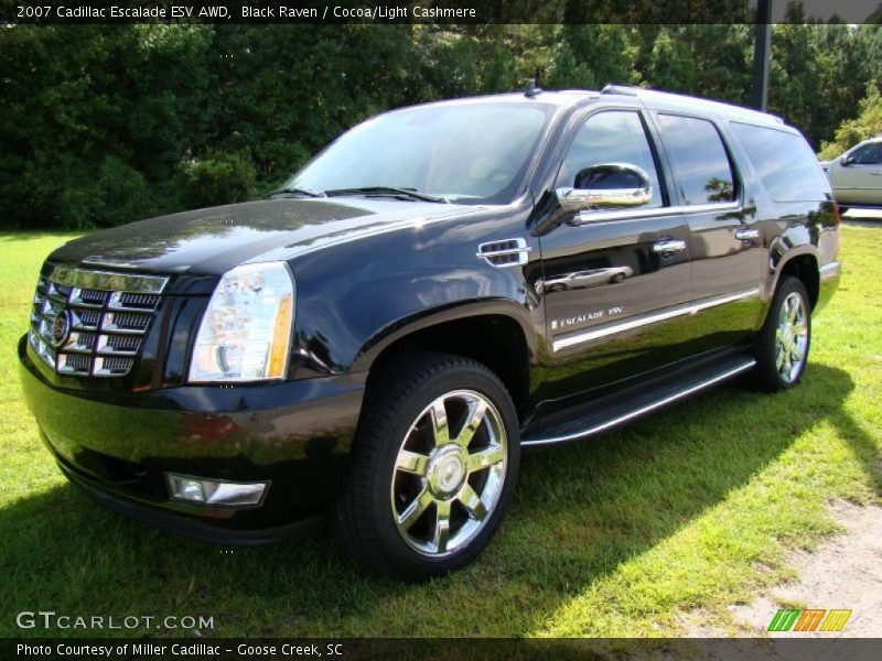 Black Raven / Cocoa/Light Cashmere 2007 Cadillac Escalade ESV AWD