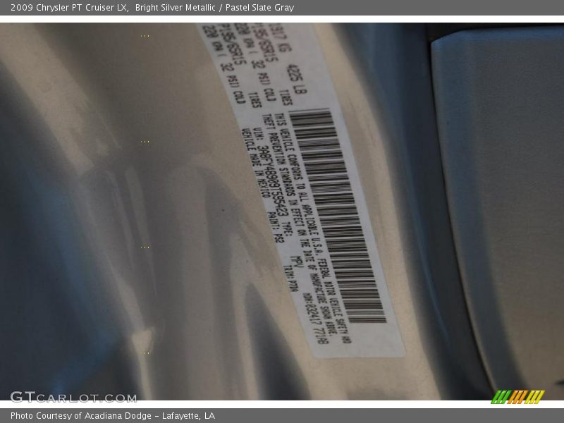 Bright Silver Metallic / Pastel Slate Gray 2009 Chrysler PT Cruiser LX