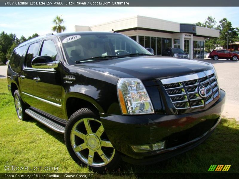 Black Raven / Cocoa/Light Cashmere 2007 Cadillac Escalade ESV AWD