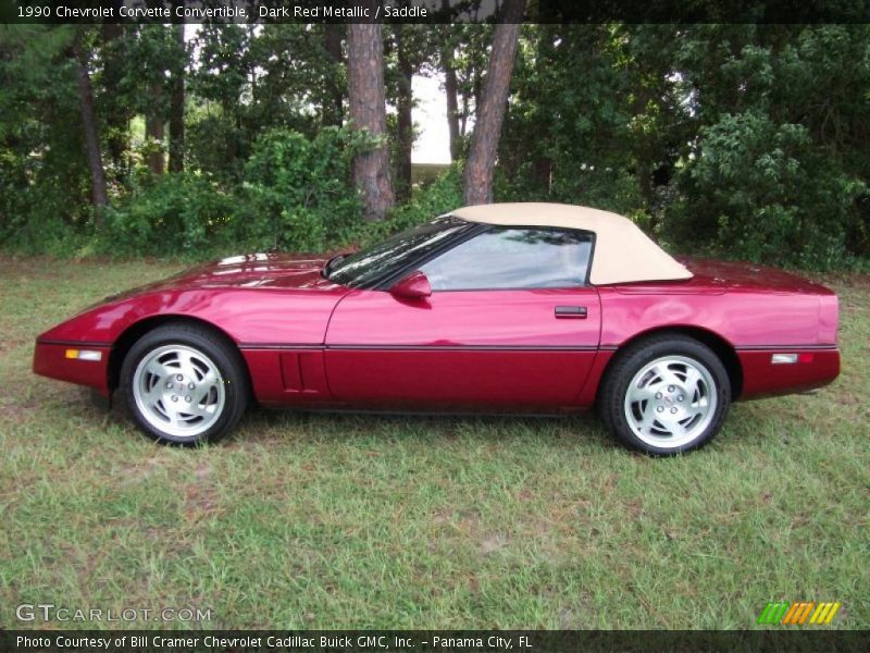 Dark Red Metallic / Saddle 1990 Chevrolet Corvette Convertible