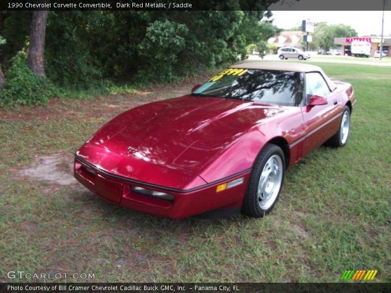 Dark Red Metallic / Saddle 1990 Chevrolet Corvette Convertible
