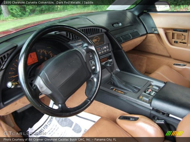 Dark Red Metallic / Saddle 1990 Chevrolet Corvette Convertible