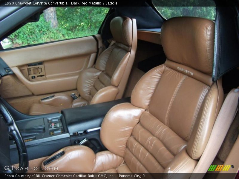 Dark Red Metallic / Saddle 1990 Chevrolet Corvette Convertible
