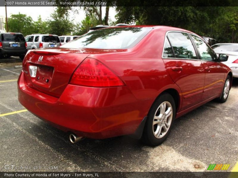 Moroccan Red Pearl / Gray 2007 Honda Accord SE Sedan