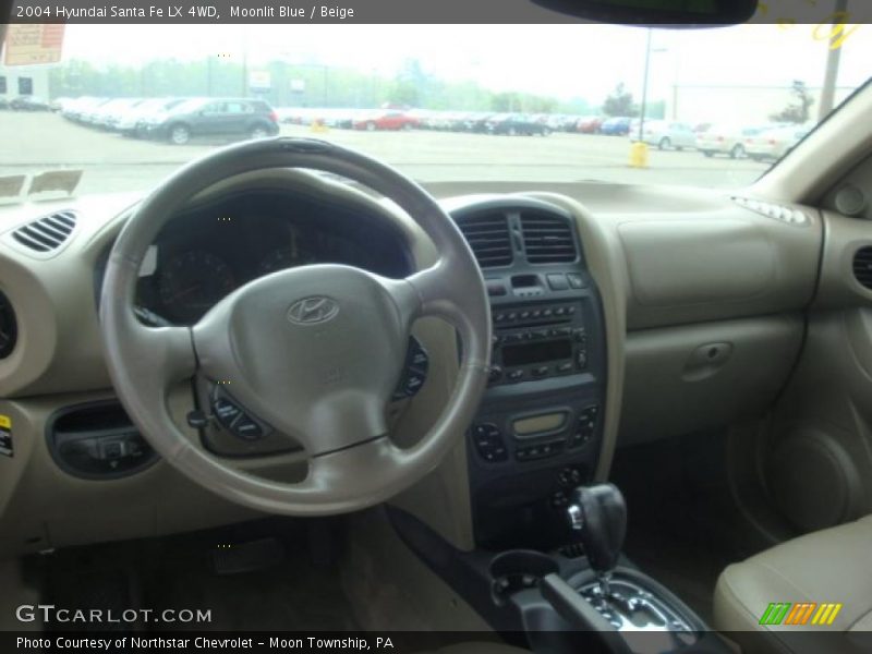 Moonlit Blue / Beige 2004 Hyundai Santa Fe LX 4WD