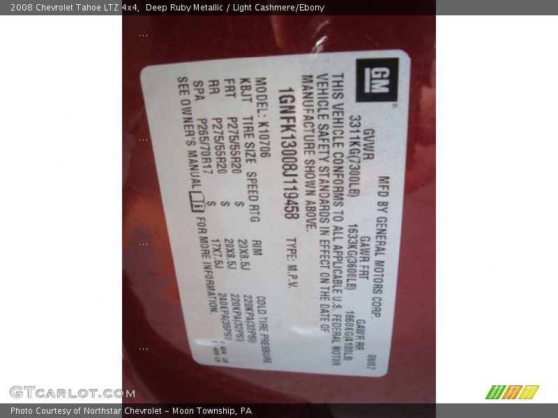 Deep Ruby Metallic / Light Cashmere/Ebony 2008 Chevrolet Tahoe LTZ 4x4