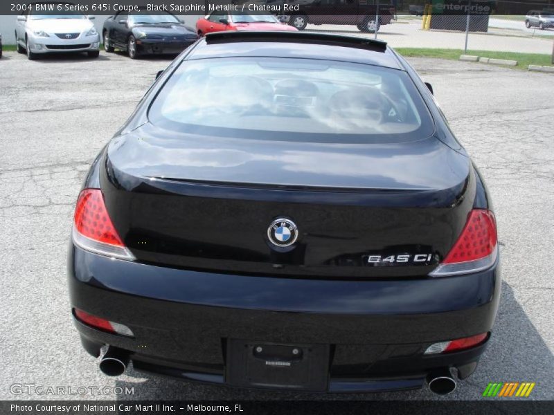Black Sapphire Metallic / Chateau Red 2004 BMW 6 Series 645i Coupe