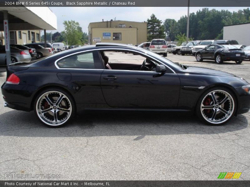 Black Sapphire Metallic / Chateau Red 2004 BMW 6 Series 645i Coupe