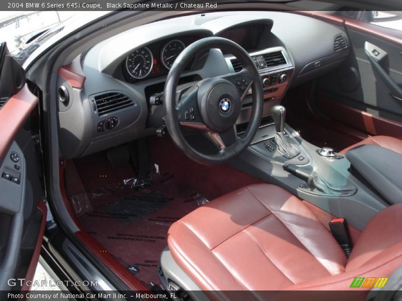 Black Sapphire Metallic / Chateau Red 2004 BMW 6 Series 645i Coupe