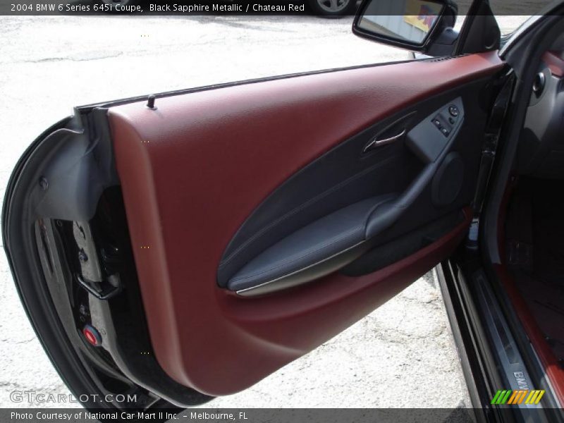 Black Sapphire Metallic / Chateau Red 2004 BMW 6 Series 645i Coupe