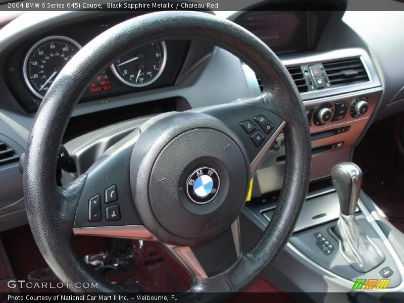 Black Sapphire Metallic / Chateau Red 2004 BMW 6 Series 645i Coupe