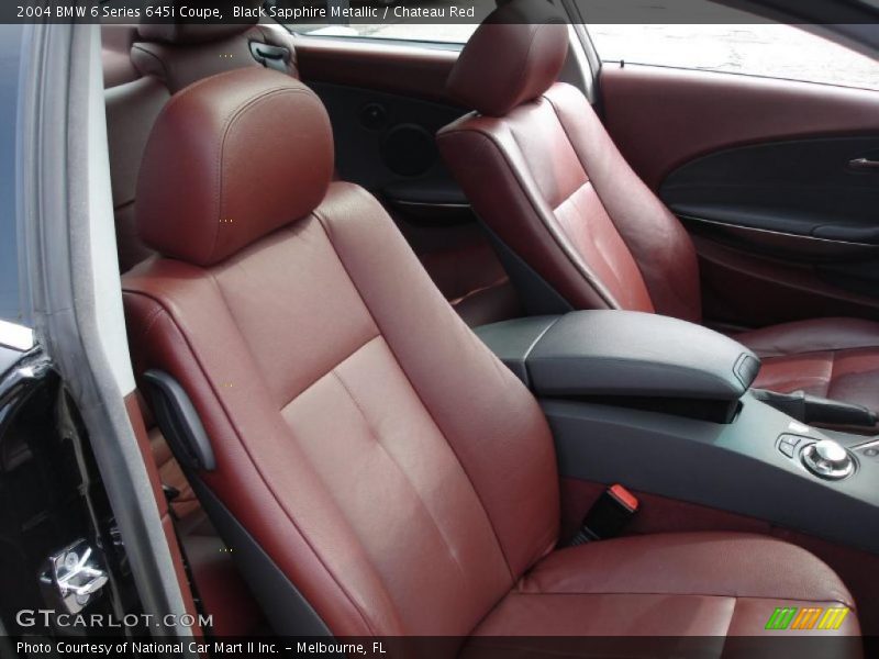Black Sapphire Metallic / Chateau Red 2004 BMW 6 Series 645i Coupe
