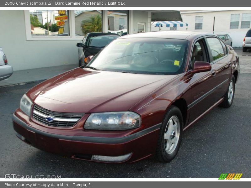 Dark Carmine Red Metallic / Light Oak 2000 Chevrolet Impala LS