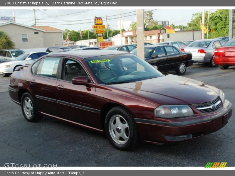 Dark Carmine Red Metallic / Light Oak 2000 Chevrolet Impala LS