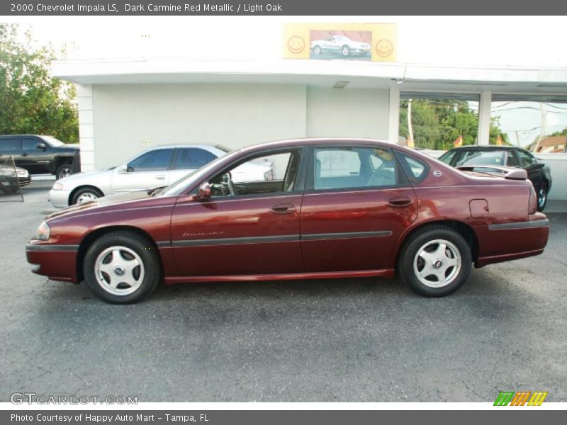 Dark Carmine Red Metallic / Light Oak 2000 Chevrolet Impala LS