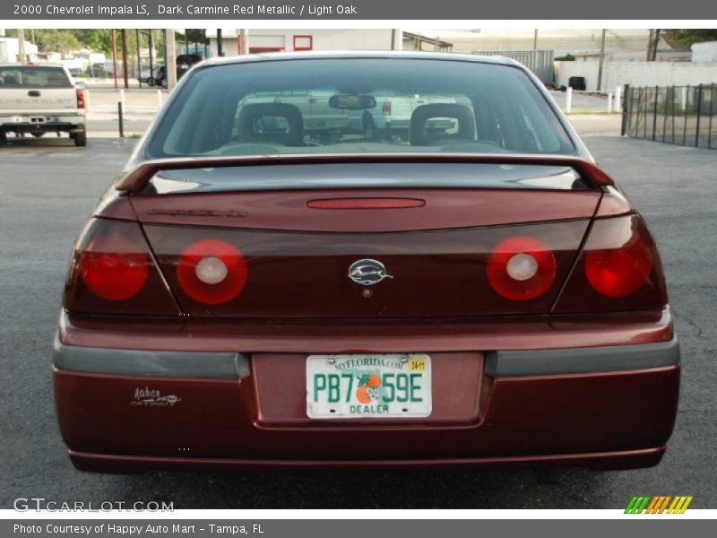 Dark Carmine Red Metallic / Light Oak 2000 Chevrolet Impala LS