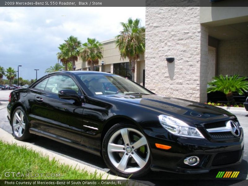Black / Stone 2009 Mercedes-Benz SL 550 Roadster