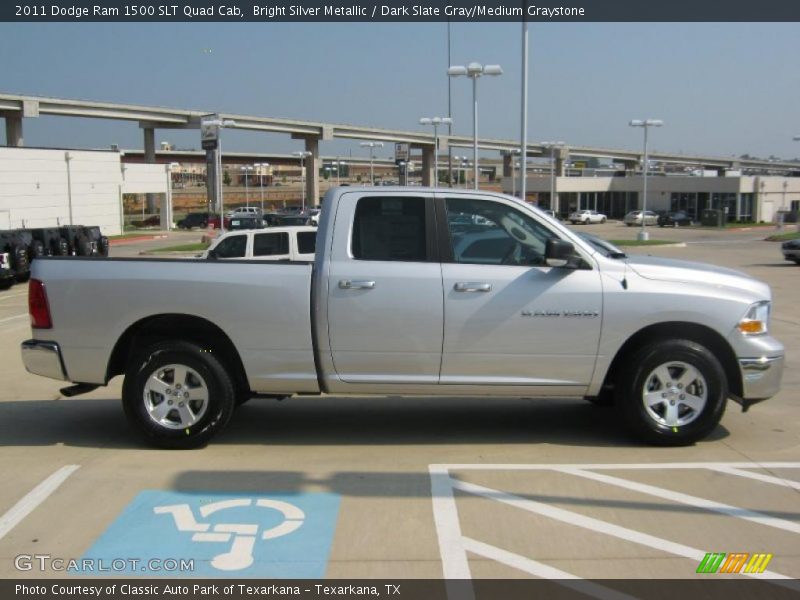 Bright Silver Metallic / Dark Slate Gray/Medium Graystone 2011 Dodge Ram 1500 SLT Quad Cab