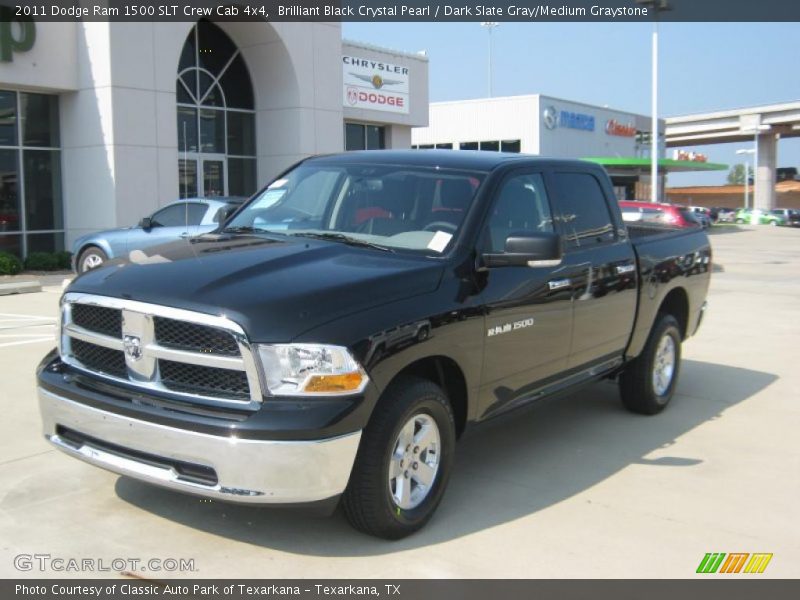 Brilliant Black Crystal Pearl / Dark Slate Gray/Medium Graystone 2011 Dodge Ram 1500 SLT Crew Cab 4x4