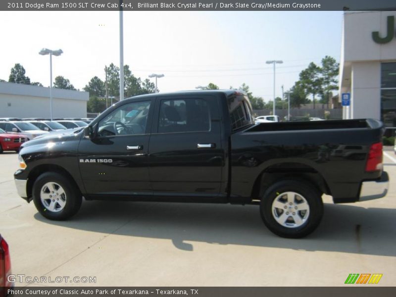 Brilliant Black Crystal Pearl / Dark Slate Gray/Medium Graystone 2011 Dodge Ram 1500 SLT Crew Cab 4x4