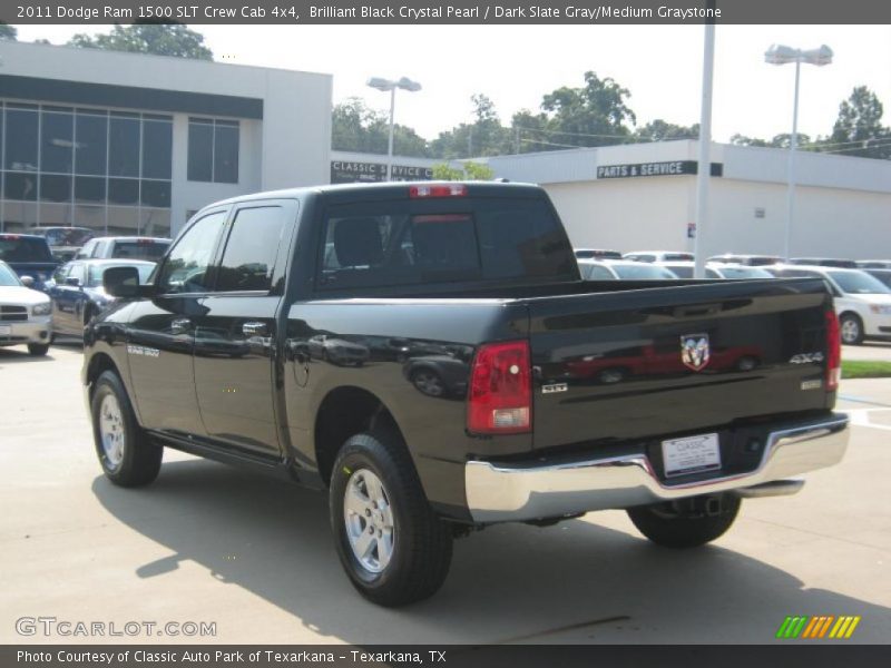Brilliant Black Crystal Pearl / Dark Slate Gray/Medium Graystone 2011 Dodge Ram 1500 SLT Crew Cab 4x4