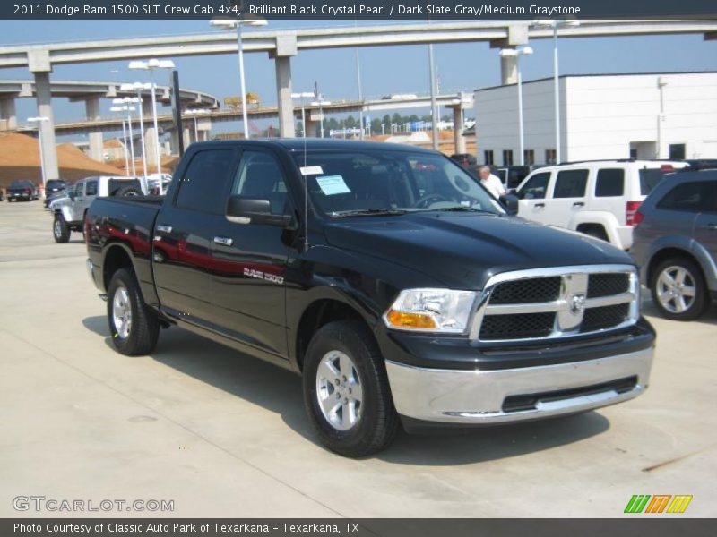 Brilliant Black Crystal Pearl / Dark Slate Gray/Medium Graystone 2011 Dodge Ram 1500 SLT Crew Cab 4x4