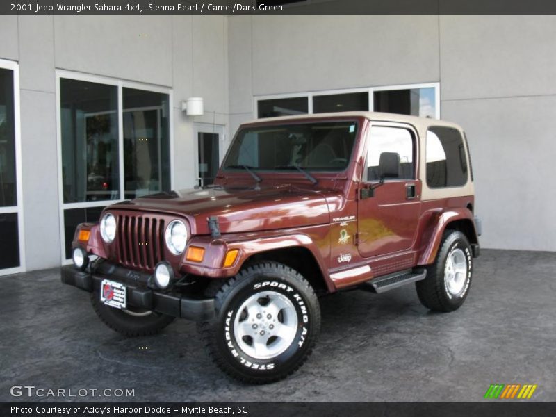 Sienna Pearl / Camel/Dark Green 2001 Jeep Wrangler Sahara 4x4