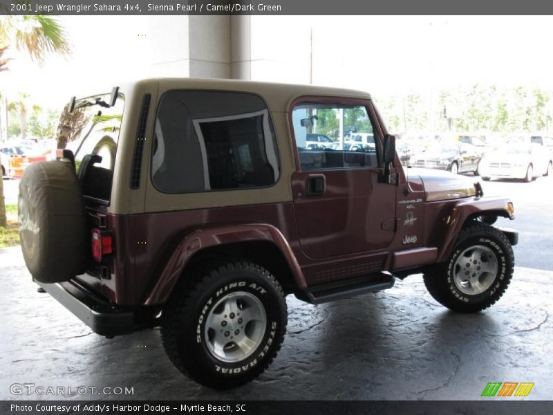 Sienna Pearl / Camel/Dark Green 2001 Jeep Wrangler Sahara 4x4