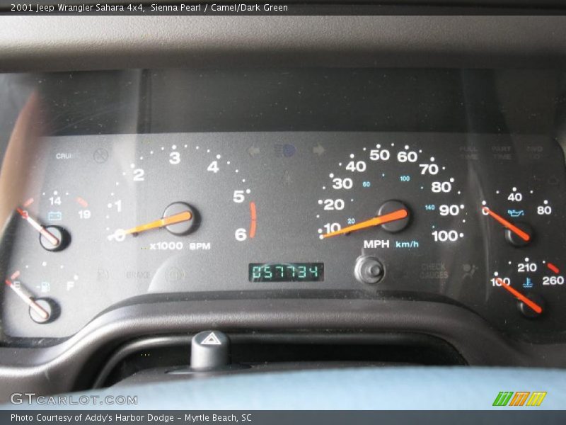 Sienna Pearl / Camel/Dark Green 2001 Jeep Wrangler Sahara 4x4